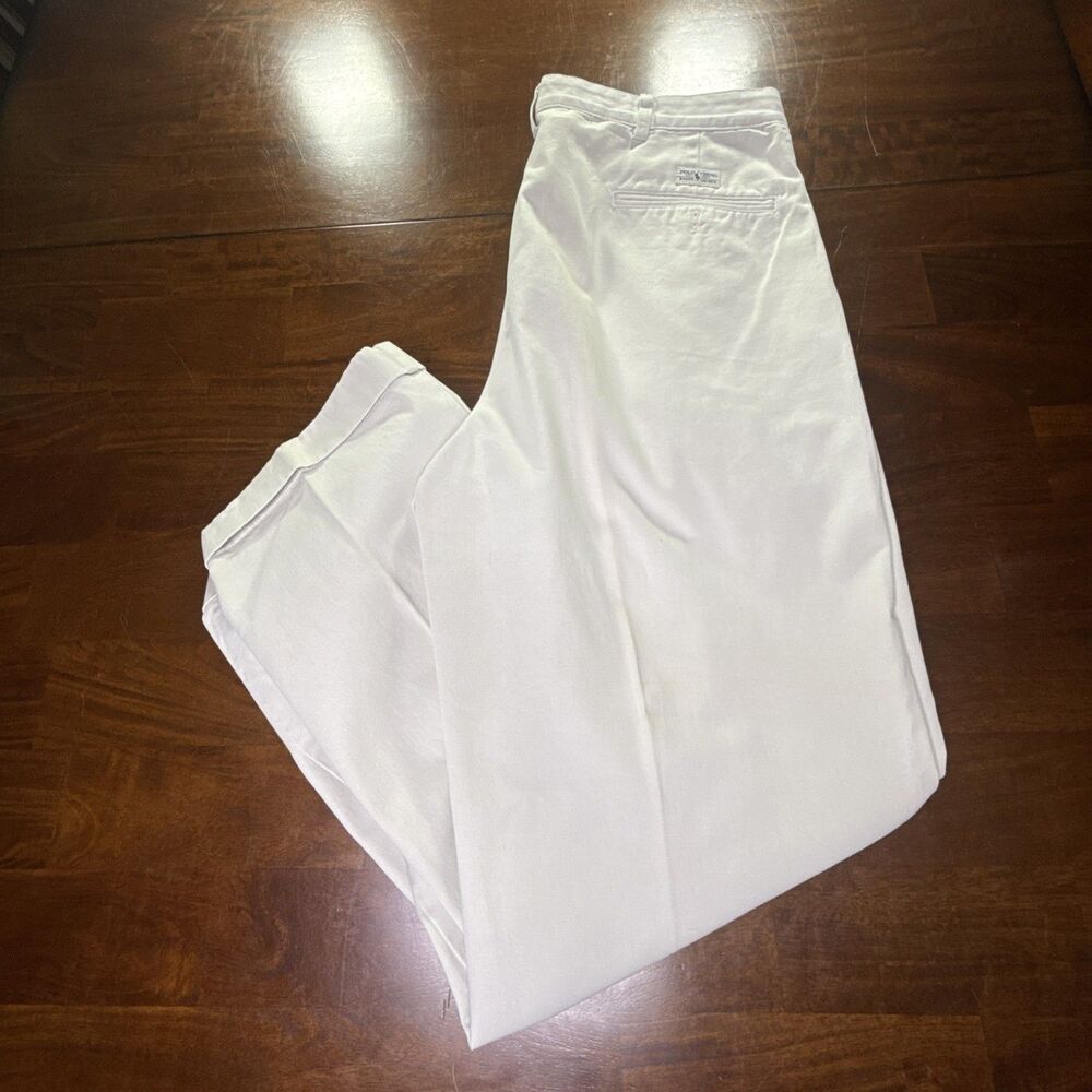 Vintage Polo Ralph Lauren Hammond Pants Men 36x30 Khaki Made in USA 1980s Pleate